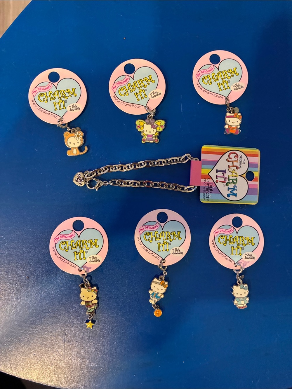 Kids Character Charm Bracelet Set in Pink and Multicolor